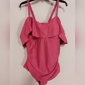 City Chic Ruffles Women One Piece Swimsuit / Size 14